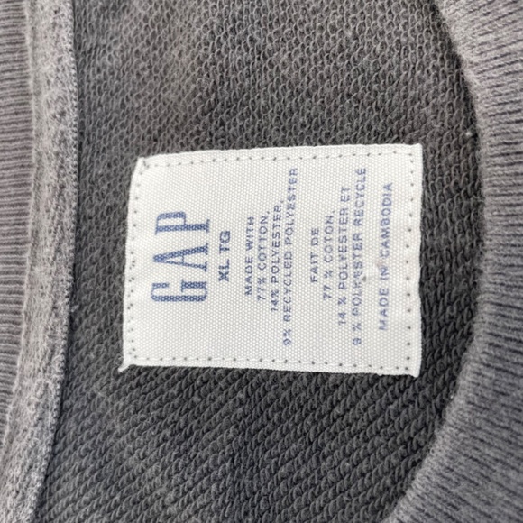 GAP Long Sleeve Crewneck Lightweight Sweater Gray Men’s Size Extra Large - Picture 4 of 10